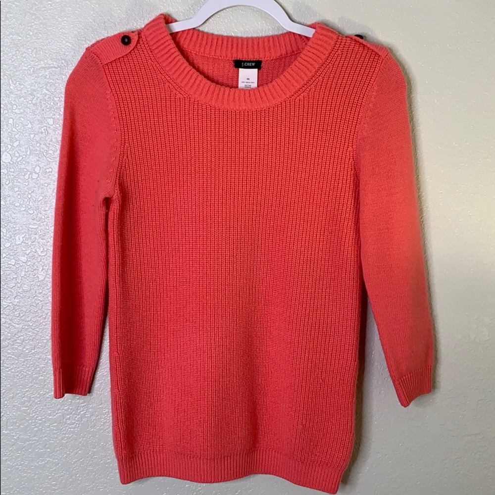 J Crew Coral Wool Sweater, SIZE XS - Picture 3 of 4